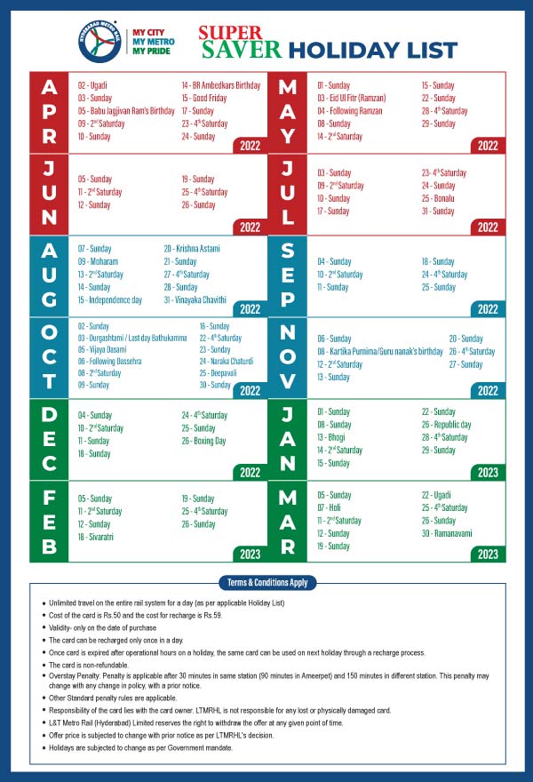 Hyderabad Metro Introduces Super Saver Card for Holidays